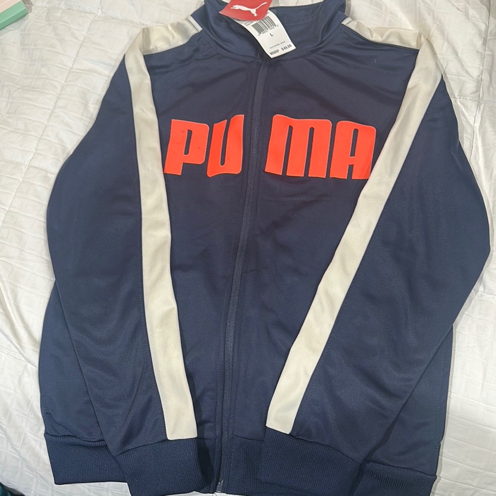 PUMA kids unisex Navy and White Jacket